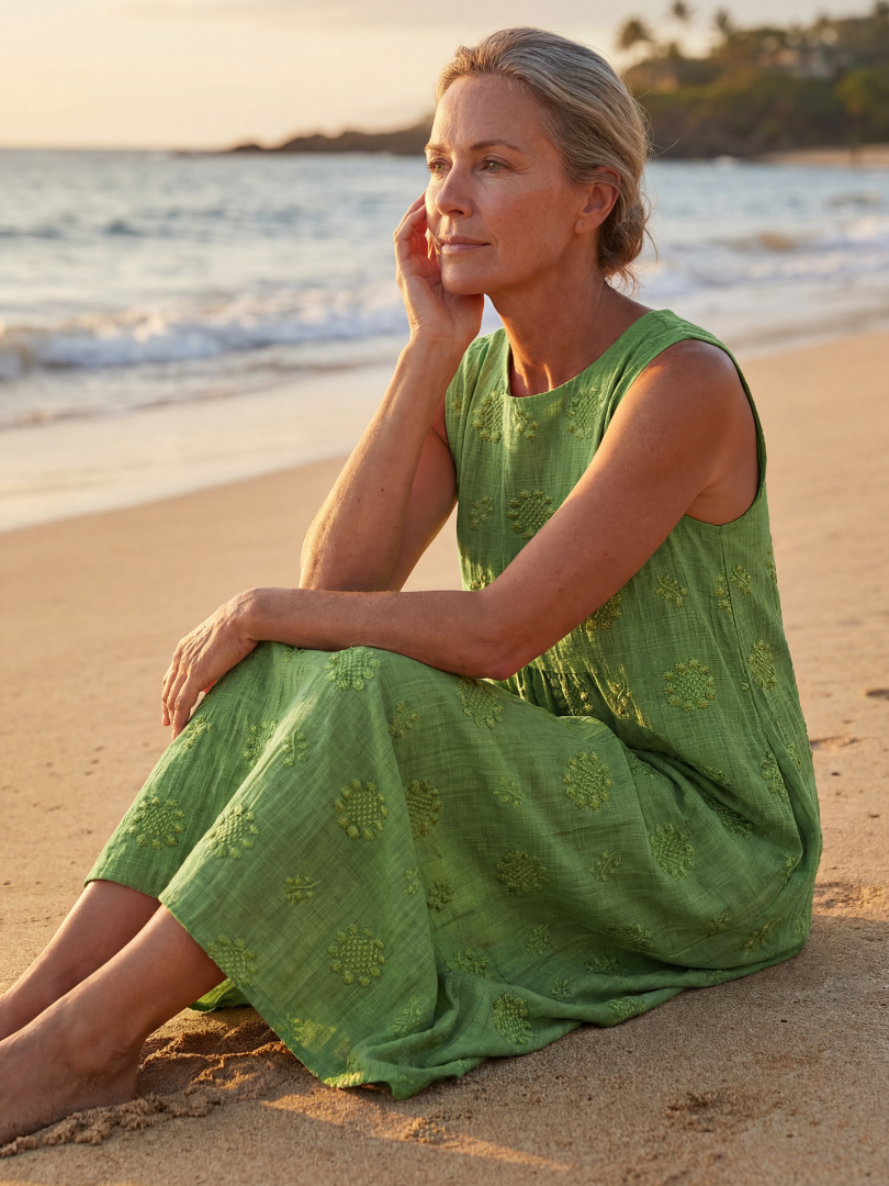 Kapua | Vestido Midi de Textura de Jardín