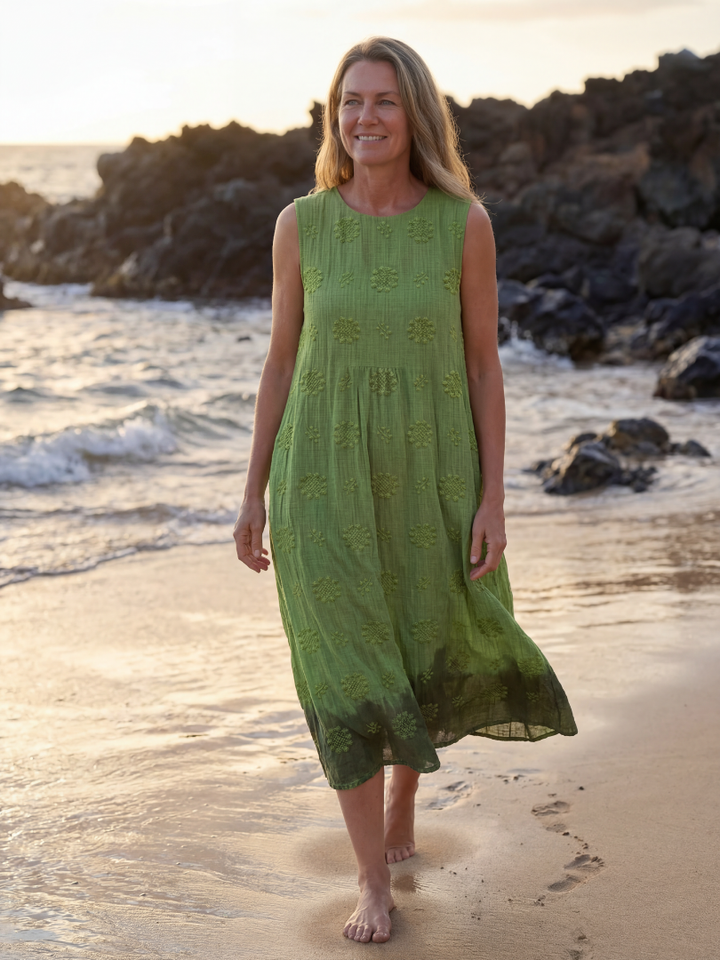 Kapua | Vestido Midi de Textura de Jardín
