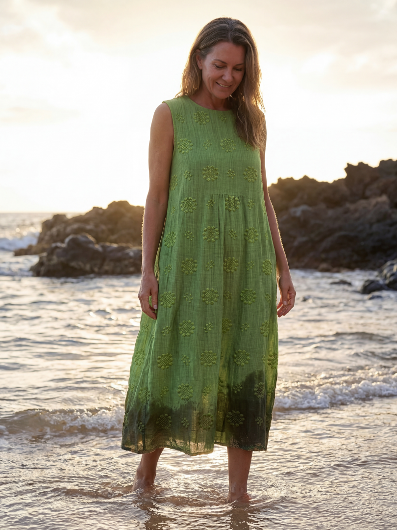 Kapua | Vestido Midi de Textura de Jardín