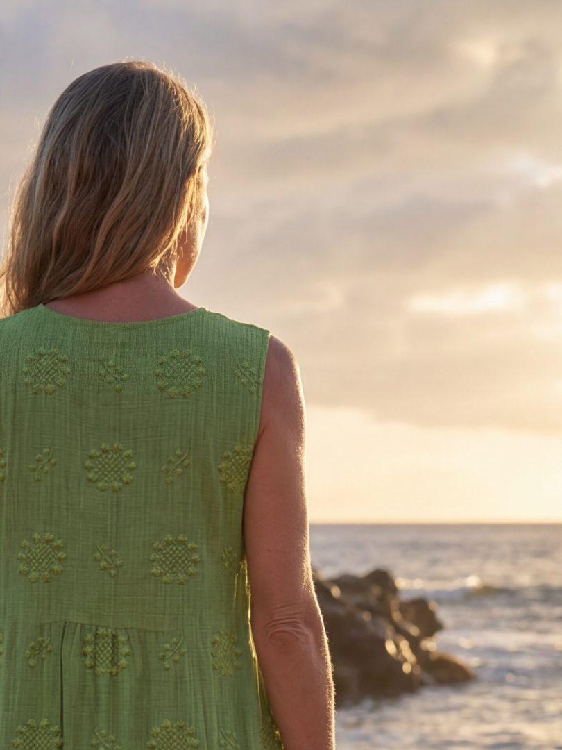 Kapua | Vestido Midi de Textura de Jardín