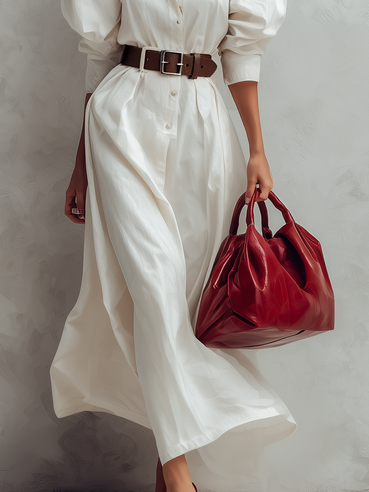 Ropa de camisa larga con mangas abullonadas estructuradas