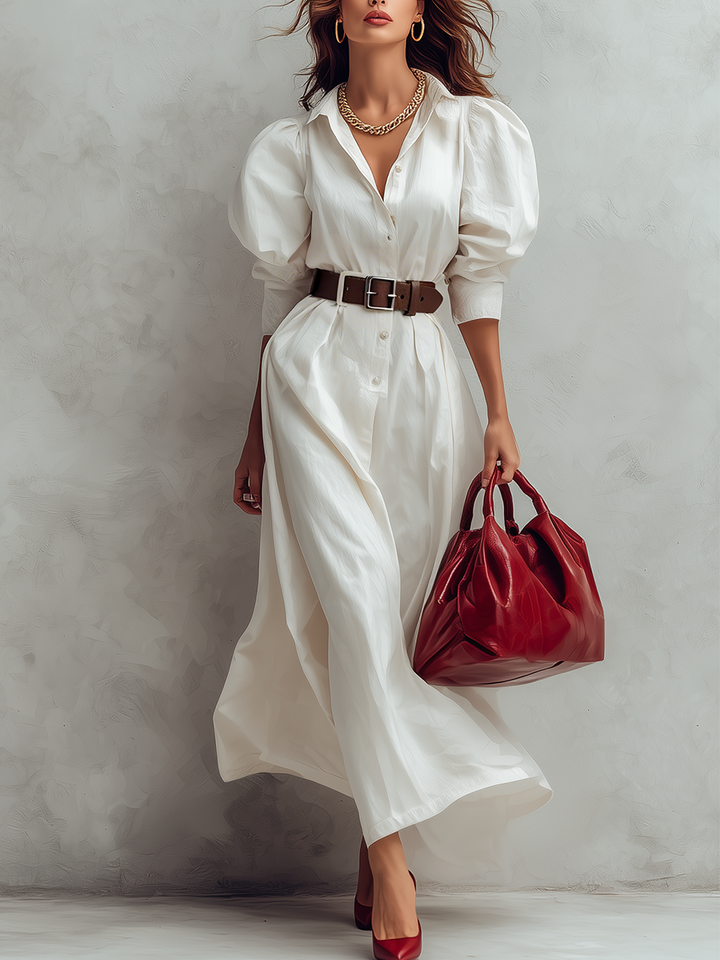 Ropa de camisa larga con mangas abullonadas estructuradas